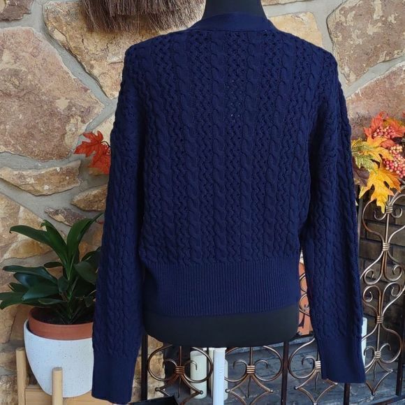 Marc New York Andrew Marc Navy Blue Knit 3 Button Cardigan Sweater Sz XL - Picture 5 of 10